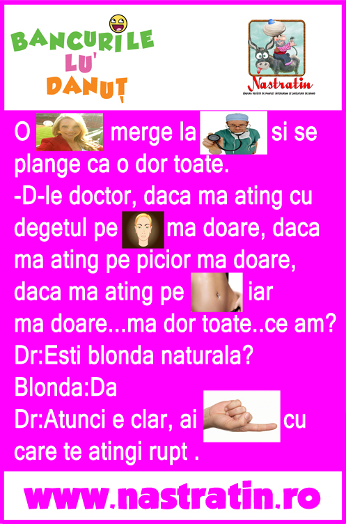 Ce o doare pe o blonda care ajunge la medic