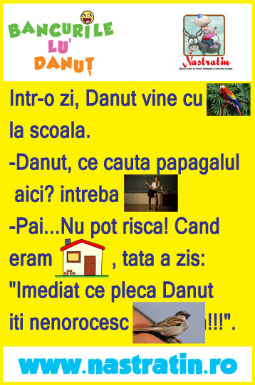 Danut a venit cu papagalul la scoala