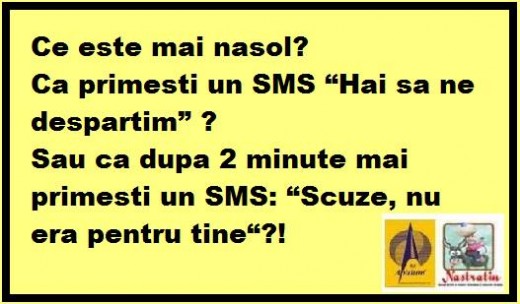 UN SMS CU SCUZE